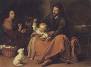 Bartolome Esteban Murillo The Holy Family with a Little bird oil painting artist